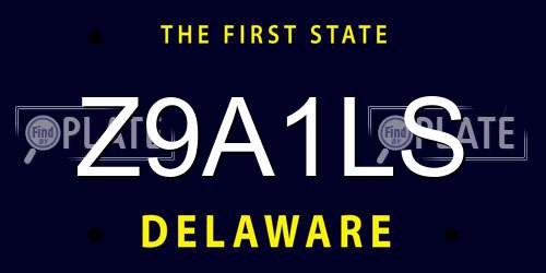 Z9A1LS Delaware License Plate