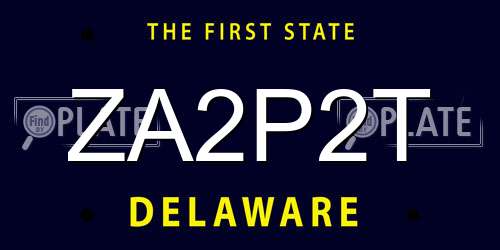 ZA2P2T Delaware License Plate