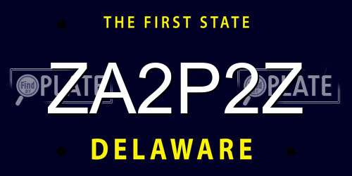 ZA2P2Z Delaware License Plate