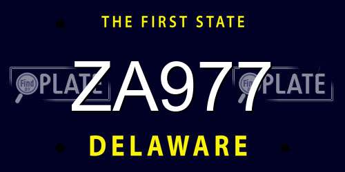 ZA977 Delaware License Plate