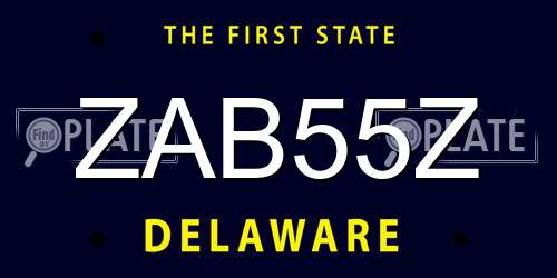 ZAB55Z Delaware License Plate