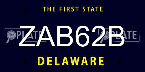 ZAB62B Delaware License Plate