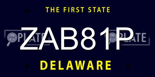 ZAB81P Delaware License Plate