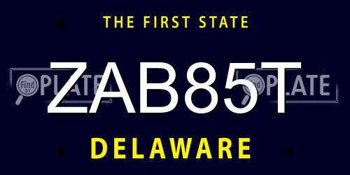 ZAB85T Delaware License Plate