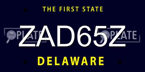 ZAD65Z Delaware License Plate