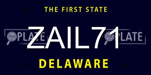ZAIL71 Delaware License Plate
