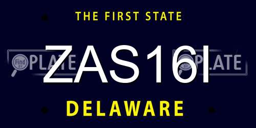 ZAS16I Delaware License Plate