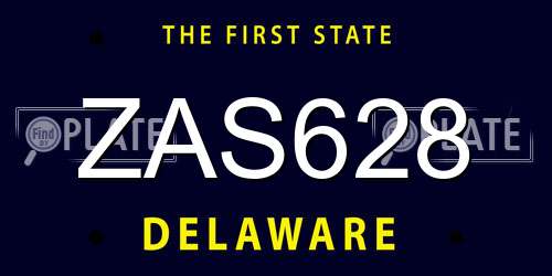 ZAS628 Delaware License Plate