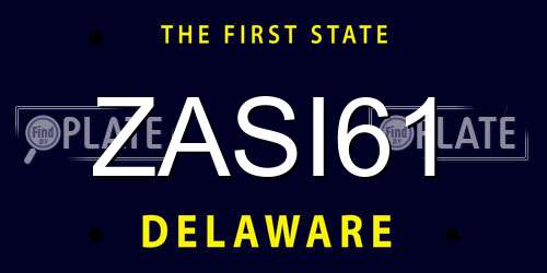 ZASI61 Delaware License Plate