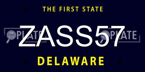 ZASS57 Delaware License Plate