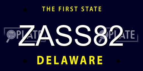 ZASS82 Delaware License Plate