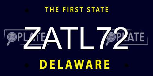 ZATL72 Delaware License Plate