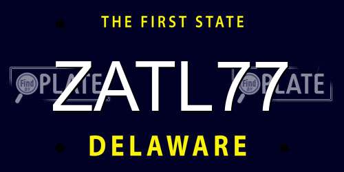 ZATL77 Delaware License Plate