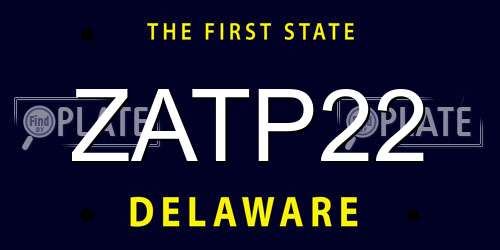 ZATP22 Delaware License Plate
