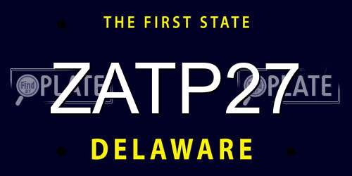 ZATP27 Delaware License Plate