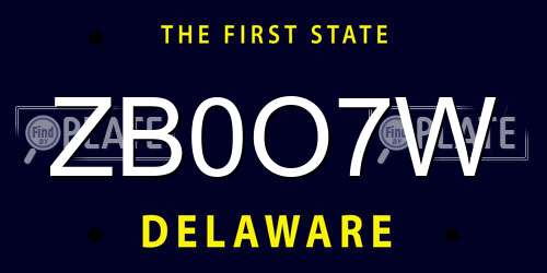 ZB0O7W Delaware License Plate