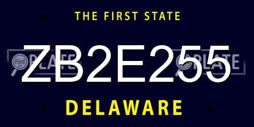 ZB2E255 Delaware License Plate