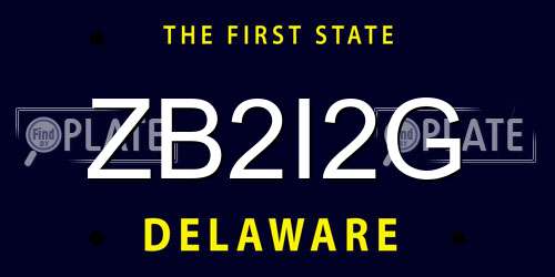 ZB2I2G Delaware License Plate