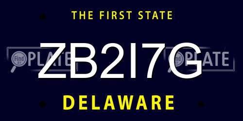 ZB2I7G Delaware License Plate