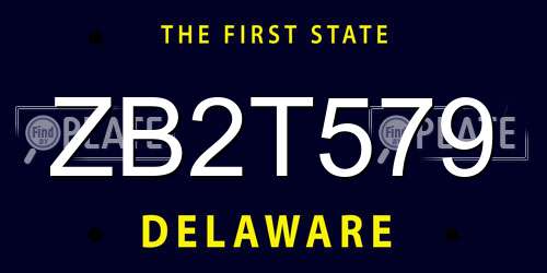 ZB2T579 Delaware License Plate