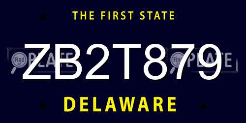 ZB2T879 Delaware License Plate