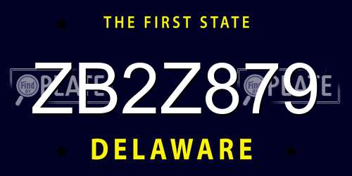 ZB2Z879 Delaware License Plate