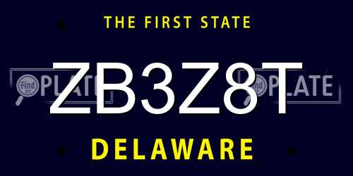 ZB3Z8T Delaware License Plate