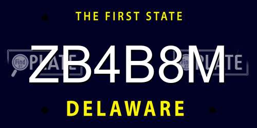 ZB4B8M Delaware License Plate