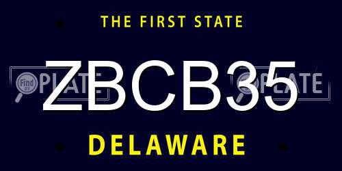 ZBCB35 Delaware License Plate
