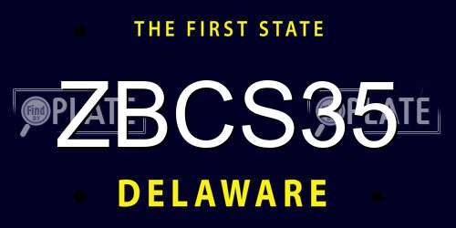 ZBCS35 Delaware License Plate
