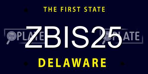 ZBIS25 Delaware License Plate