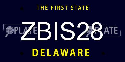 ZBIS28 Delaware License Plate