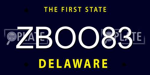 ZBOO83 Delaware License Plate