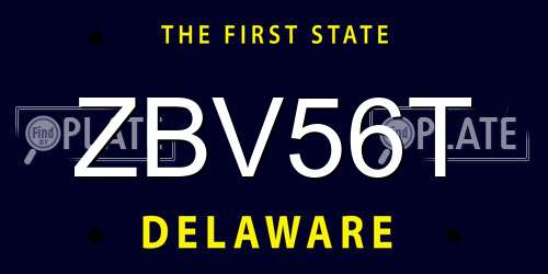 ZBV56T Delaware License Plate