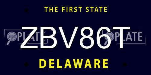 ZBV86T Delaware License Plate
