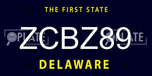 ZCBZ89 Delaware License Plate