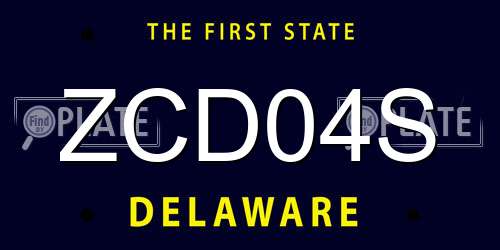 ZCD04S Delaware License Plate