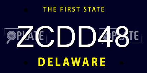 ZCDD48 Delaware License Plate