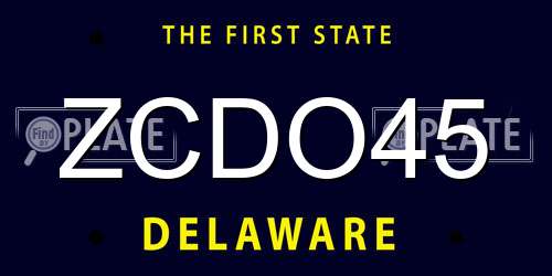 ZCDO45 Delaware License Plate