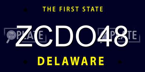 ZCDO48 Delaware License Plate