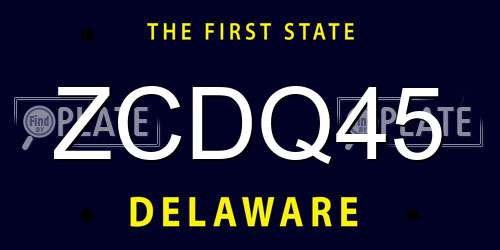ZCDQ45 Delaware License Plate