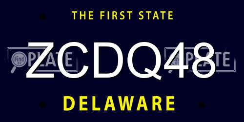 ZCDQ48 Delaware License Plate