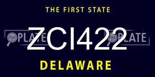 ZCI422 Delaware License Plate
