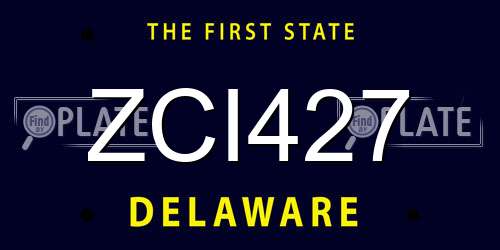 ZCI427 Delaware License Plate