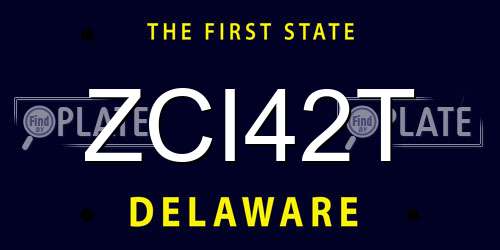 ZCI42T Delaware License Plate