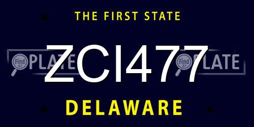ZCI477 Delaware License Plate