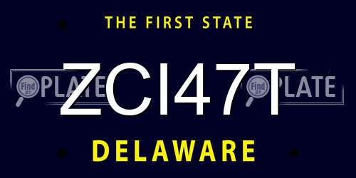 ZCI47T Delaware License Plate