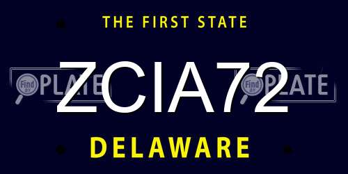 ZCIA72 Delaware License Plate