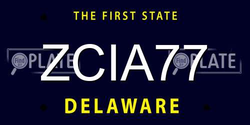 ZCIA77 Delaware License Plate