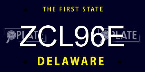 ZCL96E Delaware License Plate